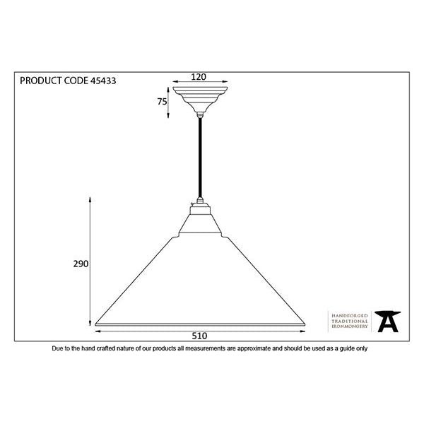 From The Anvil - Hammered Nickel Hockley Pendant - 45433 - Choice Handles