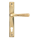 From The Anvil - Hammered Newbury Slimline Espag. Lock Set - Aged Brass - 45498 - Choice Handles