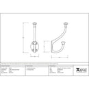 From The Anvil - 7 3/4" Hat & Coat Hook - Pewter Patina - 45602 - Choice Handles