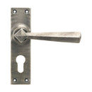 From The Anvil - Straight Lever Euro Lock Set - Antique Pewter - 45760 - Choice Handles