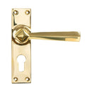 From The Anvil - Straight Lever Euro Lock Set - Polished Brass - 45761 - Choice Handles
