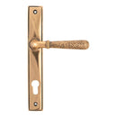 From The Anvil - Hammered Newbury Slimline Espag. Lock Set - Polished Bronze - 45774 - Choice Handles