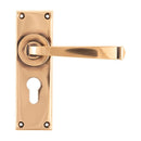 From The Anvil - Avon Lever Euro Lock Set - Polished Bronze - 45790 - Choice Handles