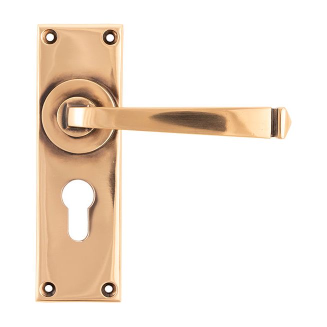 From The Anvil - Avon Lever Euro Lock Set - Polished Bronze - 45790 - Choice Handles
