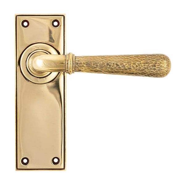 From The Anvil - Hammered Newbury Lever Latch Set - Aged Brass - 46210 - Choice Handles