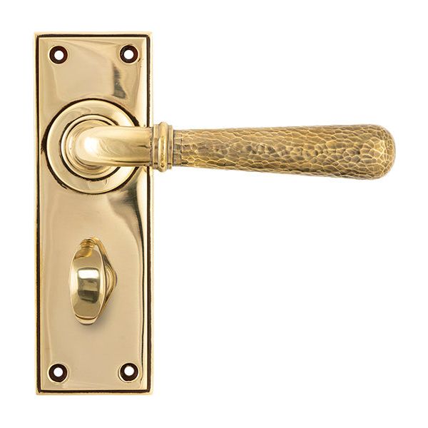 From The Anvil - Hammered Newbury Lever Bathroom Set - Aged Brass - 46211 - Choice Handles