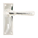 From The Anvil - Hammered Newbury Lever Lock Set - Polished Nickel - 46217 - Choice Handles