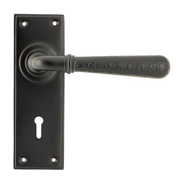 From The Anvil - Hammered Newbury Lever Lock Set - Aged Bronze - 46221