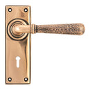 From The Anvil - Hammered Newbury Lever Lock Set - Polished Bronze - 46225 - Choice Handles