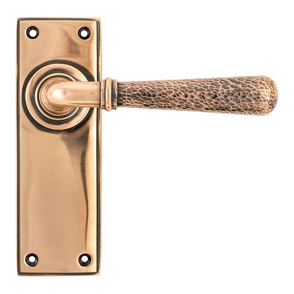 From The Anvil - Hammered Newbury Lever Latch Set - Polished Bronze - 46226 - Choice Handles