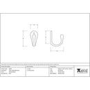 From The Anvil - Celtic Single Robe Hook - Polished Nickel - 46304 - Choice Handles