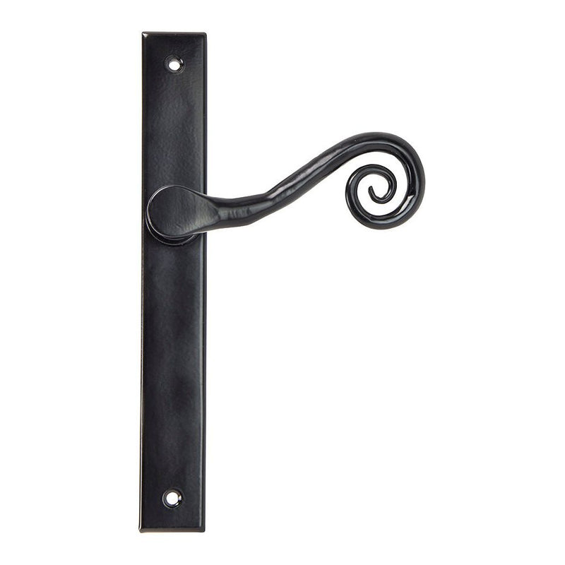 From The Anvil - Black Monkeytail Slimline Lever Espag. Latch Set - LH - Black  - 46397L - Choice Handles