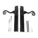 From The Anvil - Black Monkeytail Slimline Lever Espag. Latch Set - LH - Black  - 46397L - Choice Handles
