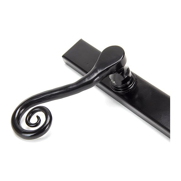 From The Anvil - Black Monkeytail Slimline Lever Espag. Latch Set - LH - Black  - 46397L - Choice Handles