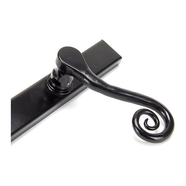 From The Anvil - Black Monkeytail Slimline Lever Espag. Latch Set - RH - Black  - 46397R - Choice Handles