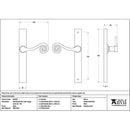 From The Anvil - Black Monkeytail Slimline Lever Espag. Latch Set - RH - Black  - 46397R - Choice Handles