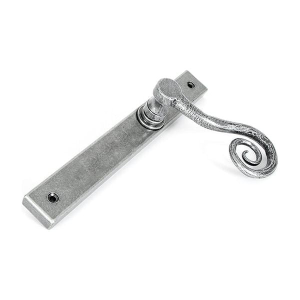From The Anvil - Pewter Monkeytail Slimline Lever Espag. Latch Set - LH - Pewter Patina  - 46398L - Choice Handles
