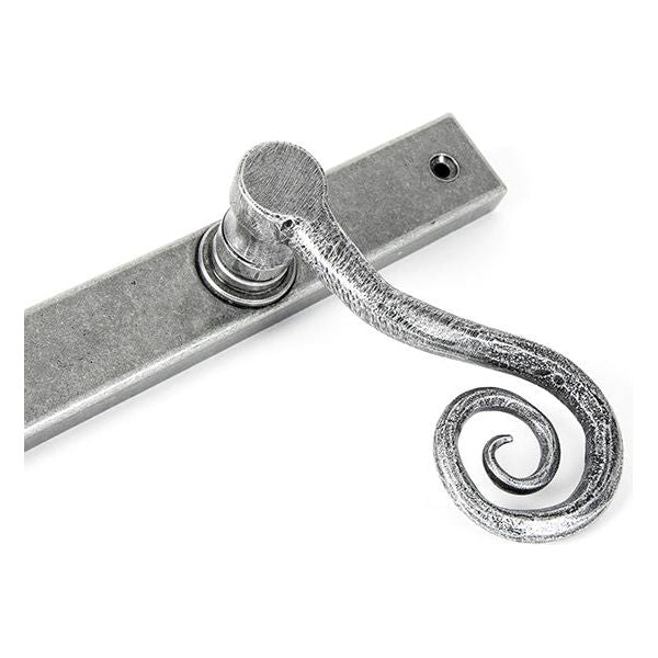 From The Anvil - Pewter Monkeytail Slimline Lever Espag. Latch Set - LH - Pewter Patina  - 46398L - Choice Handles