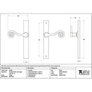 From The Anvil - Pewter Monkeytail Slimline Lever Espag. Latch Set - LH - Pewter Patina  - 46398L - Choice Handles