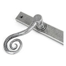 From The Anvil - Pewter Monkeytail Slimline Lever Espag. Latch - RH - Pewter Patina  - 46398R - Choice Handles