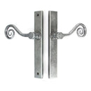 From The Anvil - Pewter Monkeytail Slimline Lever Espag. Latch - RH - Pewter Patina  - 46398R - Choice Handles