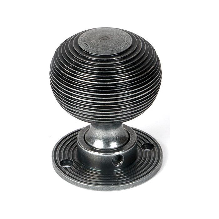 From The Anvil - Pewter Heavy Beehive Mortice/Rim Knob Set - 46403 - Choice Handles