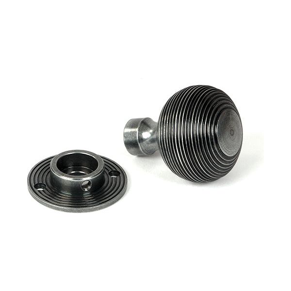 From The Anvil - Pewter Heavy Beehive Mortice/Rim Knob Set - 46403 - Choice Handles