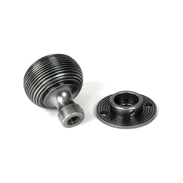 From The Anvil - Pewter Heavy Beehive Mortice/Rim Knob Set - 46403 - Choice Handles