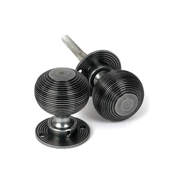 From The Anvil - Pewter Heavy Beehive Mortice/Rim Knob Set - 46403 - Choice Handles