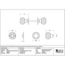 From The Anvil - Matt Black Heavy Beehive Mortice/Rim Knob Set - 46404 - Choice Handles