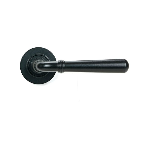 From The Anvil - Matt Black Newbury Lever on Rose Set (Art Deco) - 46460 - Choice Handles