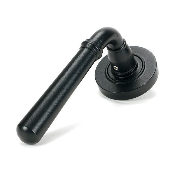 From The Anvil - Matt Black Newbury Lever on Rose Set (Plain) - 46459 - Choice Handles