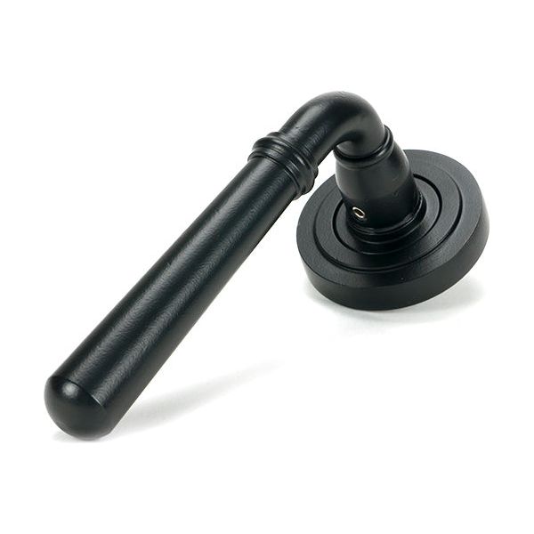 From The Anvil - Matt Black Newbury Lever on Rose Set (Art Deco) - 46460 - Choice Handles