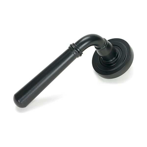 From The Anvil - Matt Black Newbury Lever on Rose Set (Art Deco) - 46460 - Choice Handles