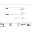 From The Anvil - Black 12" Hammered Newbury Stay - 46481 - Choice Handles