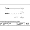 From The Anvil - Matt Black 12" Hammered Newbury Stay - 46482 - Choice Handles