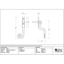 From The Anvil - Beeswax 16mm Monkeytail Espag - LH - 46499 - Choice Handles