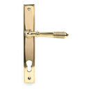 From The Anvil - Reeded Slimline Lever Espag. Lock Set - Polished Brass - 46545 - Choice Handles