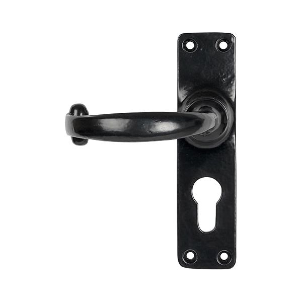 From The Anvil - MF Lever Euro Lock Set - Black - 46576 - Choice Handles