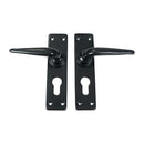 From The Anvil - Black Smooth Lever Euro Lock Set - 46577 - Choice Handles