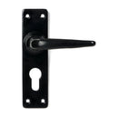 From The Anvil - Black Smooth Lever Euro Lock Set - 46577 - Choice Handles