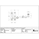 From The Anvil - Black Beehive Quadrant Fastener - Narrow - 46594 - Choice Handles