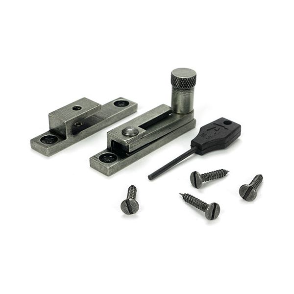 From The Anvil - Pewter Brompton Quadrant Fastener - Narrow - 46605 - Choice Handles