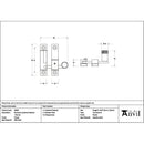 From The Anvil - Pewter Brompton Quadrant Fastener - Narrow - 46605 - Choice Handles