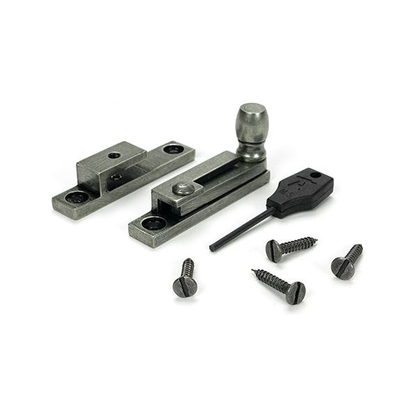 From The Anvil - Pewter Mushroom Quadrant Fastener - Narrow - 46608 - Choice Handles