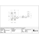 From The Anvil - Pewter Mushroom Quadrant Fastener - Narrow - 46608 - Choice Handles