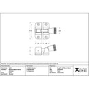 From The Anvil - Pewter Brompton Brighton Fastener (Radiused) - 46613 - Choice Handles