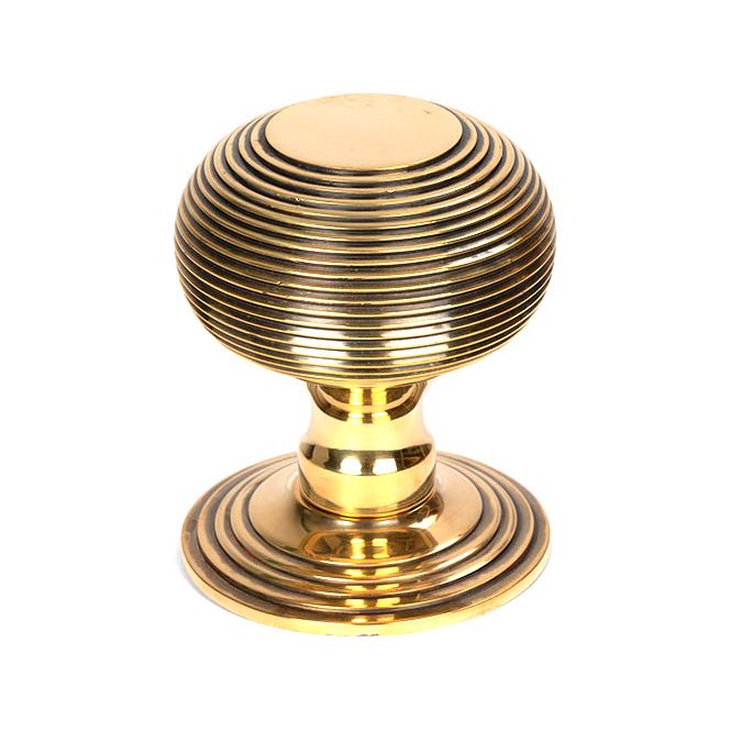 From The Anvil - Beehive Centre Door Knob - Aged Brass - 46654