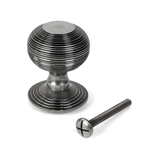 From The Anvil - Aged Brass Mushroom Mortice/Rim Knob Set - 46681