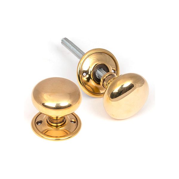 From The Anvil - Aged Brass Mushroom Mortice/Rim Knob Set - 46681